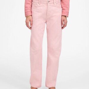NWT Madewell Darted Barrel-Leg Jean, Light Pink, size 27